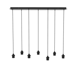 PLATE 120x30CM inclusief 7 pendels zwart Artdelight