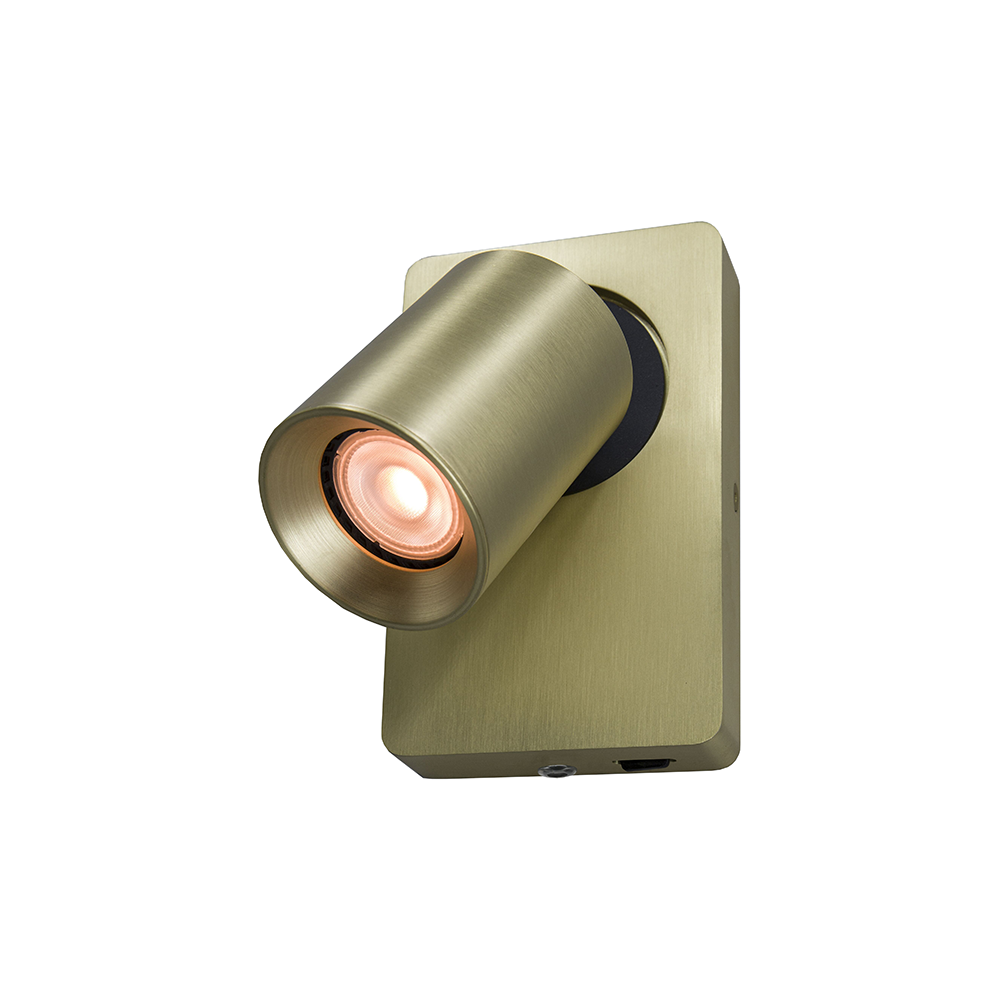 wandlamp MEGANO mat goud Artdelight