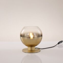 tafellamp DISK mat goud Artdelight