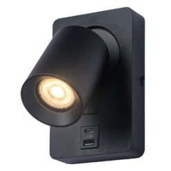 wandlamp MEGANO USB zwart Artdelight