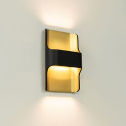 wandlamp DALLAS zwart/mat goud Artdelight